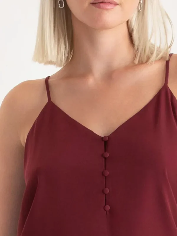 Ricki's Tees & Tanks*Sadie Strappy V-Neck Tank with Button