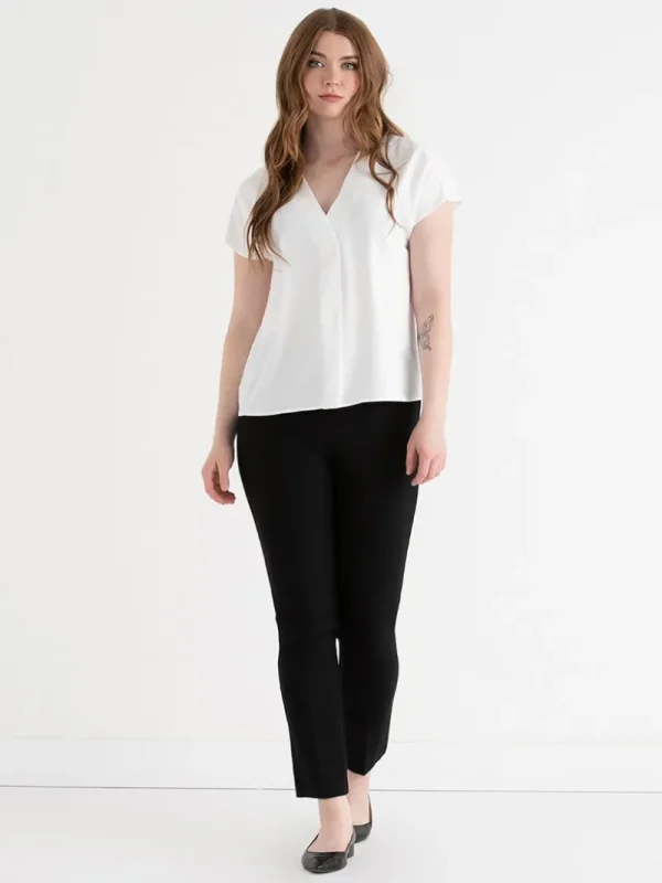 Ricki's Tees & Tanks*Short Sleeve Blouse with Center Pleat