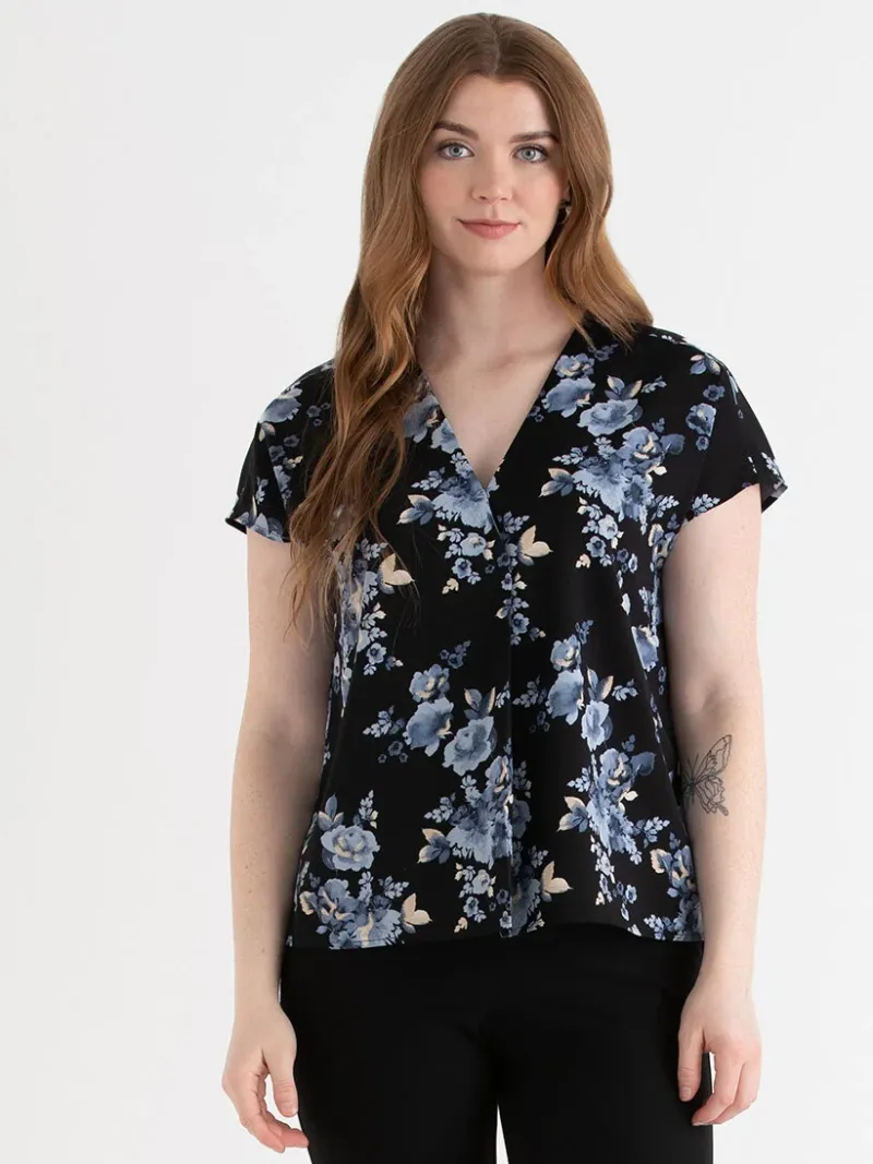 short_sleeve_blouse_with__0-3.webp Ricki's Tees & Tanks*Short Sleeve Blouse with Center Pleat