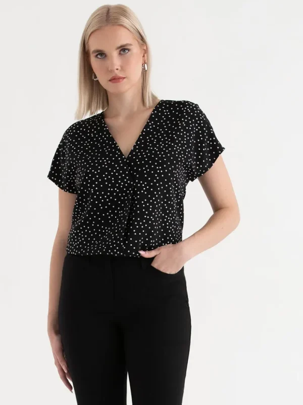 Ricki's Tees & Tanks*Short Sleeve Blouse with Center Pleat