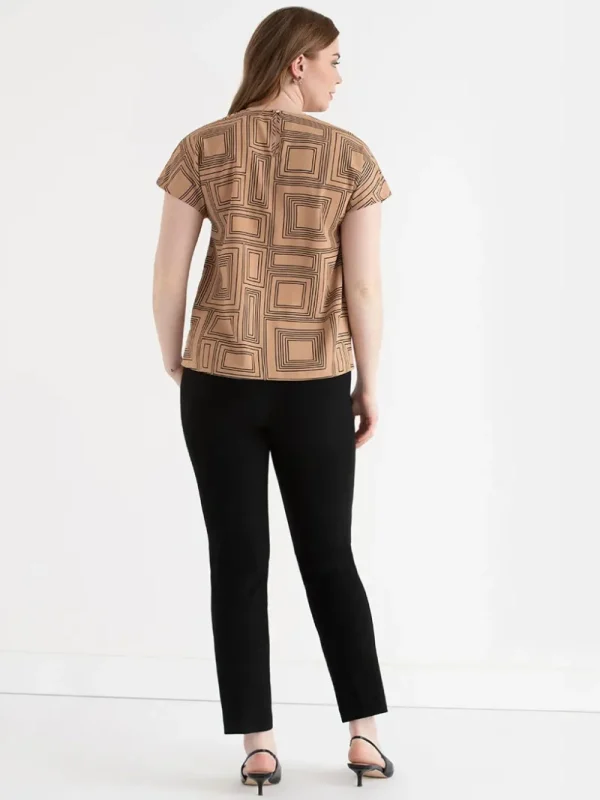 Ricki's Tees & Tanks*Short Sleeve Blouse with Center Pleat