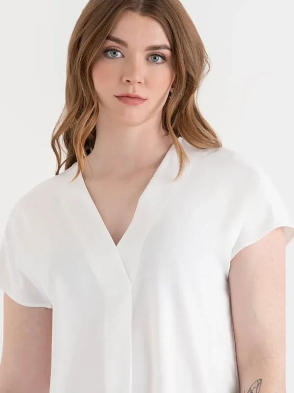 Ricki's Tees & Tanks*Short Sleeve Blouse with Center Pleat