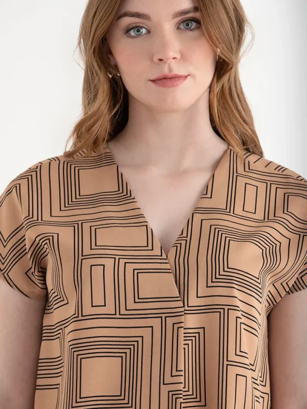 Ricki's Tees & Tanks*Short Sleeve Blouse with Center Pleat