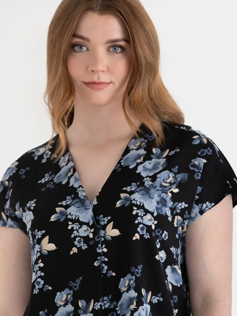 short_sleeve_blouse_with__5-3.webp Ricki's Tees & Tanks*Short Sleeve Blouse with Center Pleat