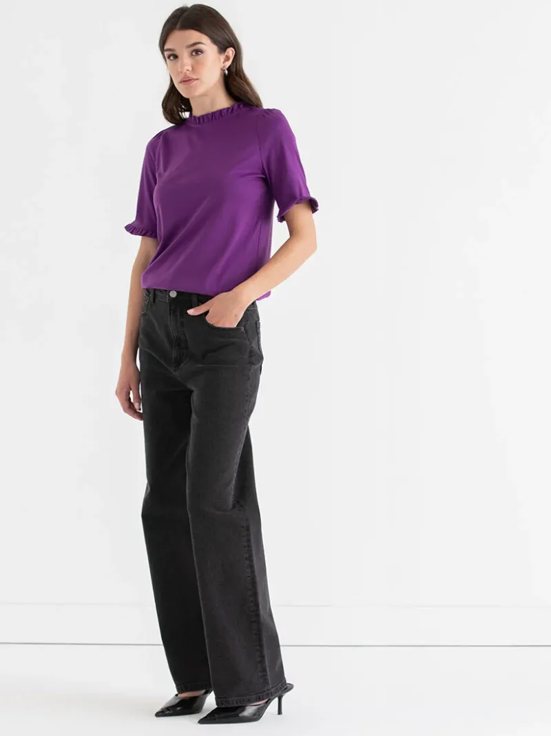 short_sleeve_frill_top_2.webp Ricki's Shirts & Blouses*Short Sleeve Frill Top