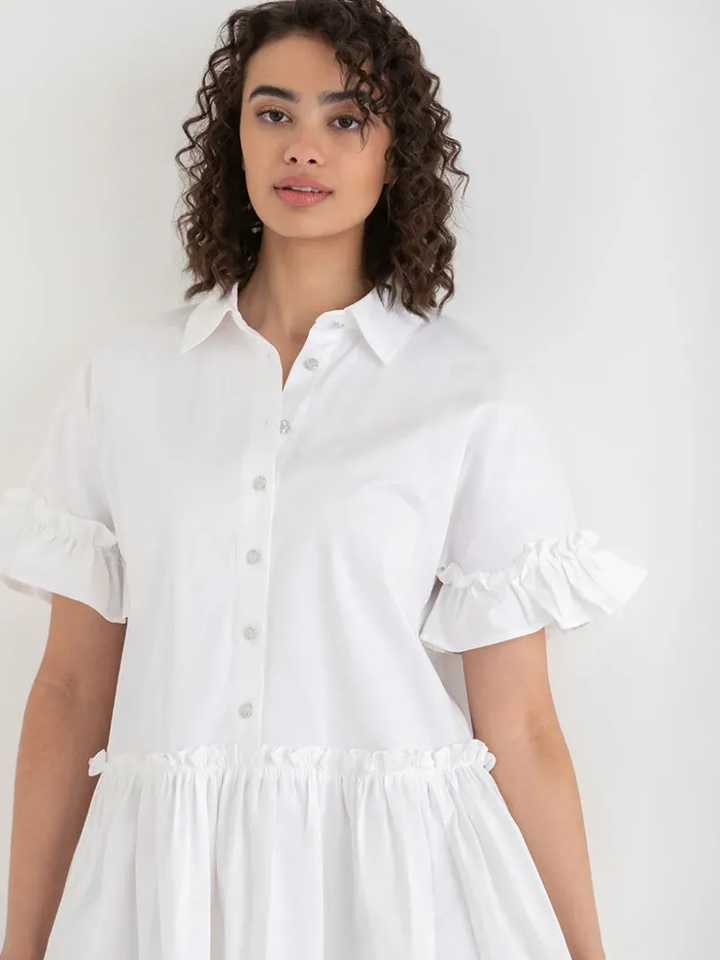 short_sleeve_luxe_poplin__1.webp Ricki's Short & Mini Dresses*Short Sleeve Luxe Poplin Dress with Ruffles