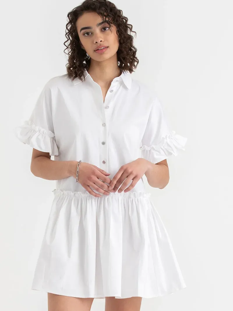 short_sleeve_luxe_poplin__4.webp Ricki's Short & Mini Dresses*Short Sleeve Luxe Poplin Dress with Ruffles
