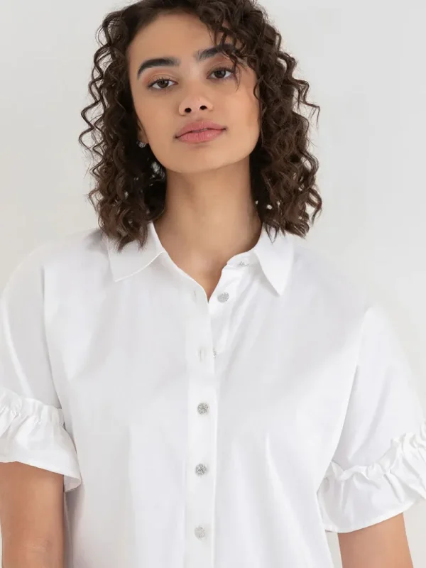 Ricki's Short & Mini Dresses*Short Sleeve Luxe Poplin Dress with Ruffles