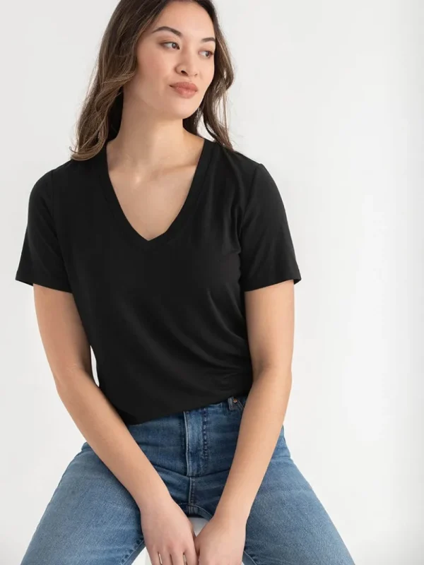 Ricki's Tees & Tanks | Shirts & Blouses*Short Sleeve Modal V-neck Shirt