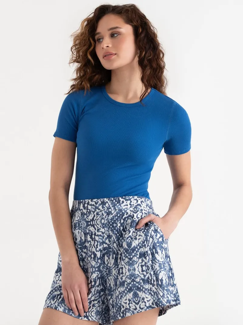 short_sleeve_ribbed_crew__0-13.webp Ricki's Shirts & Blouses*Short Sleeve Ribbed Crew Neck Top