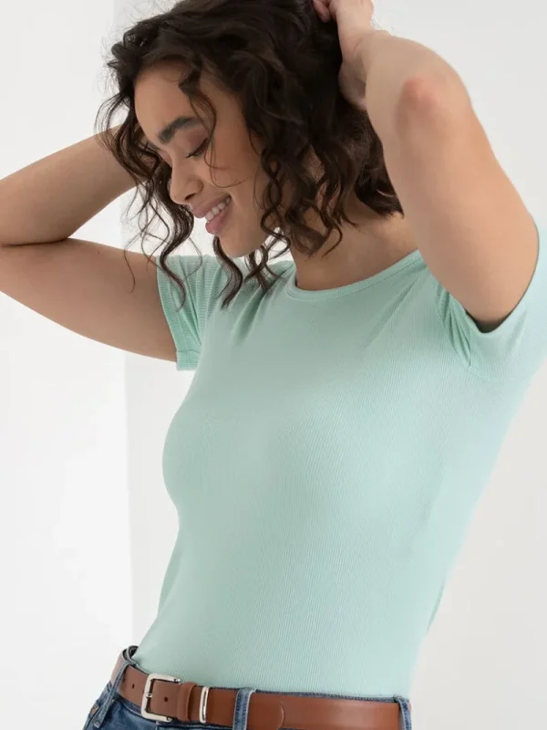 Ricki's Shirts & Blouses*Short Sleeve Ribbed Crew Neck Top