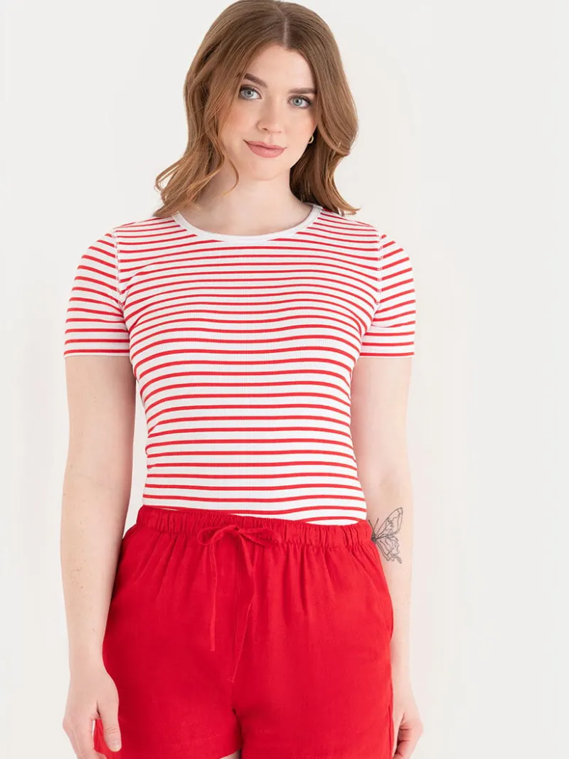 short_sleeve_ribbed_crew__1-18.webp Ricki's Shirts & Blouses*Short Sleeve Ribbed Crew Neck Top