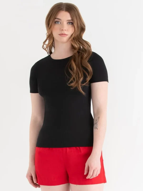 Ricki's Shirts & Blouses*Short Sleeve Ribbed Crew Neck Top