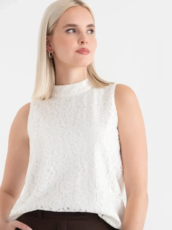 Ricki's Shirts & Blouses*Sleeveless Mock Neck Lace Blouse