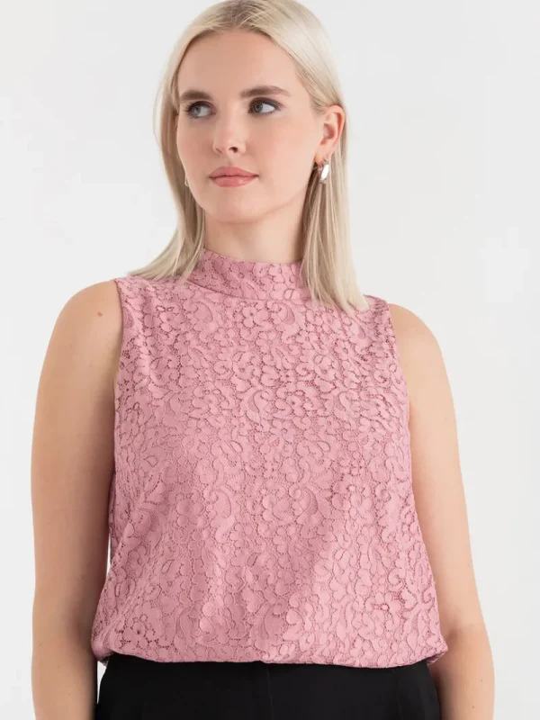 Ricki's Shirts & Blouses*Sleeveless Mock Neck Lace Blouse