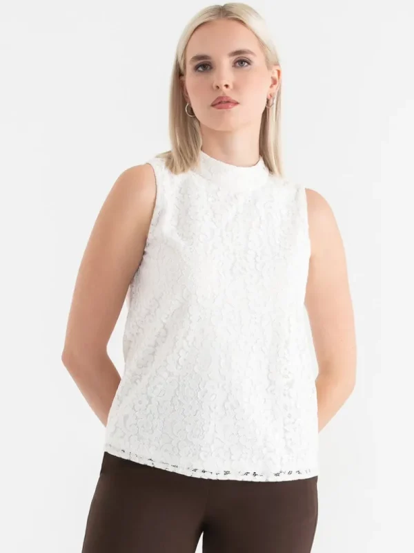 Ricki's Shirts & Blouses*Sleeveless Mock Neck Lace Blouse