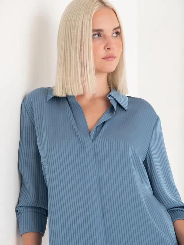 Ricki's Shirts & Blouses*Striped Waist Tie Collared Blouse