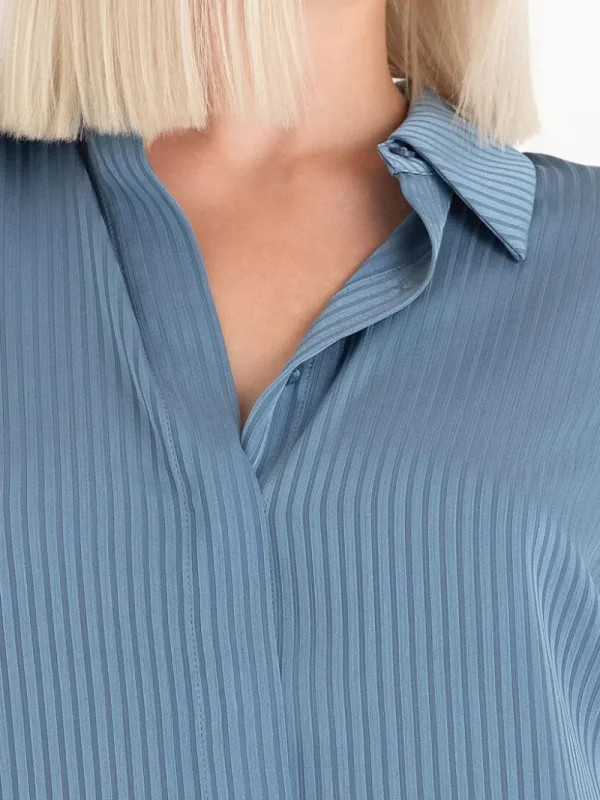 Ricki's Shirts & Blouses*Striped Waist Tie Collared Blouse