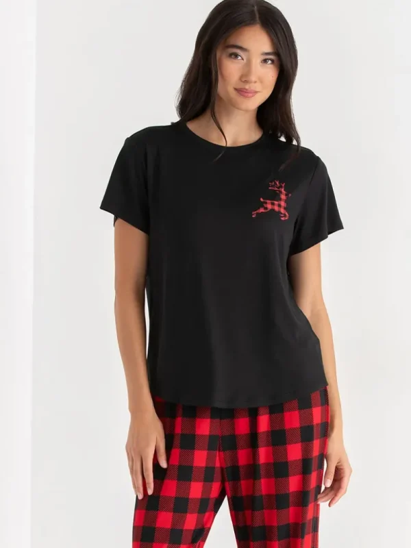 Ricki's Sleepwear*T-Shirt and Print Pants Pajama Set