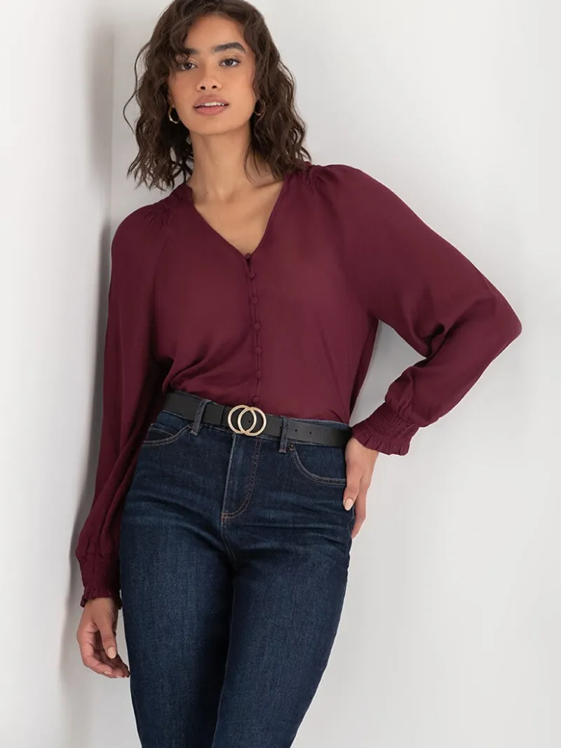 tunic_blouse_with_covered_0-1.webp Ricki's Shirts & Blouses*Tunic Blouse with Covered Buttons