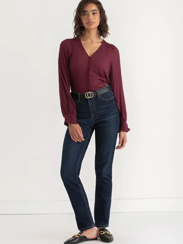 Ricki's Shirts & Blouses*Tunic Blouse with Covered Buttons