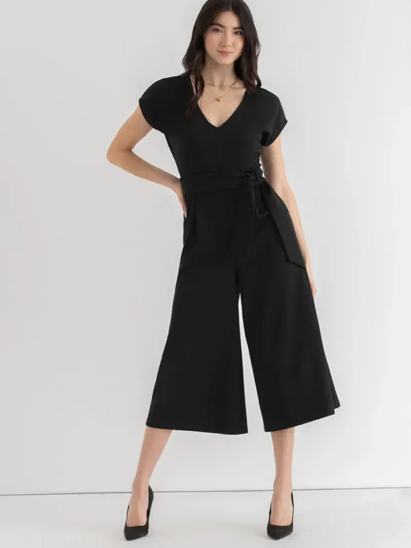 Ricki's Maxi & Midi Dresses*Venus Wide Crop Jumpsuit in Iconic Crepe