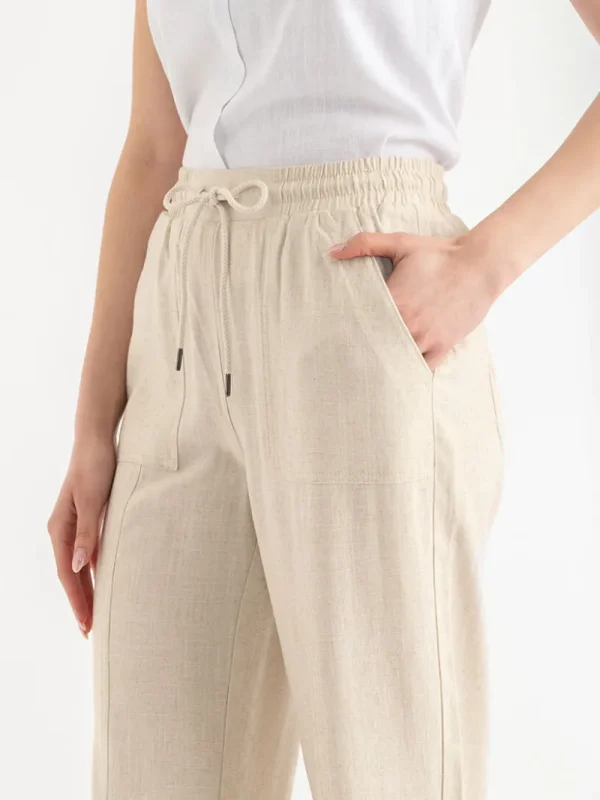 Ricki's Pants*Viscose Linen Pull-On Cropped Pant