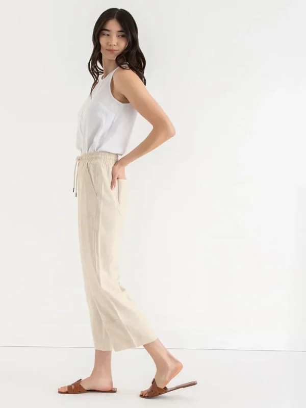 Ricki's Pants*Viscose Linen Pull-On Cropped Pant