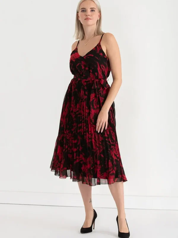 Ricki's Maxi & Midi Dresses*V-Neck Pleated Skirt Midi Dress