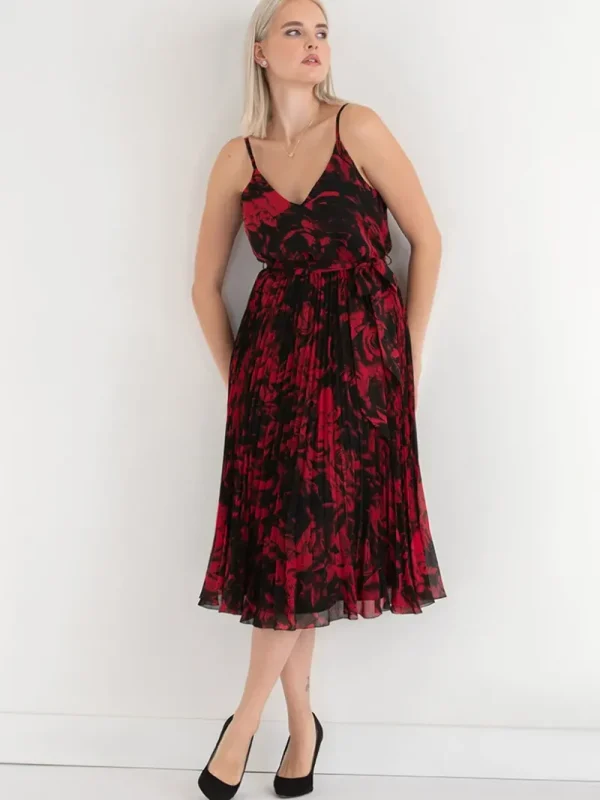 Ricki's Maxi & Midi Dresses*V-Neck Pleated Skirt Midi Dress