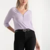 Ricki's Shirts & Blouses*V-Neck Zipper 3/4 Sleeve Top