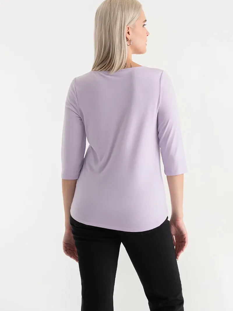 vneck_zipper__sleeve_top_3-2.webp Ricki's Shirts & Blouses*V-Neck Zipper 3/4 Sleeve Top