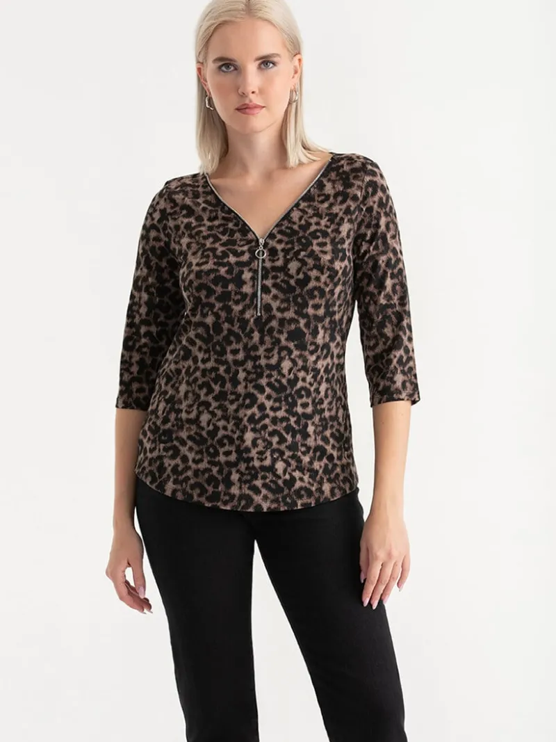 vneck_zipper__sleeve_top_4-1.webp Ricki's Shirts & Blouses*V-Neck Zipper 3/4 Sleeve Top